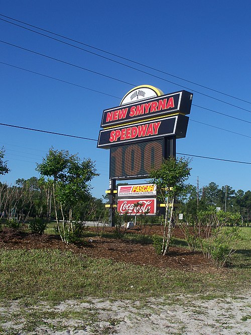 New Smyrna Speedway's sign