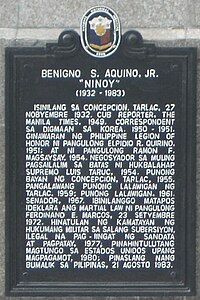 Ninoy HistoricalMarker Manila.jpg