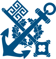 Historický znak německé rejdařské společnosti Norddeutscher Lloyd (1857-1970) z Brém: zkřížená kotva a klíč nad věncem z dubových listů v modrém poli na bílém podkladě. Ta si objednala stavbu lodi Bülow