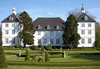 Das Herrenhaus auf Gut Panker; rückwärtige Fassade mit italienischem Garten