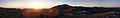 Vista panorámica de la puesta del sol del Observatorio ESO Paranal