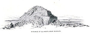 Tegning af pyramiden i el-Kula efter Perring, 1842