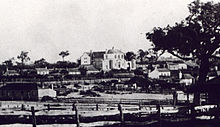 Perth Gaol in the 1860s, viewed from about the corner of Pier Street and Murray Street Perth Gaol.jpg