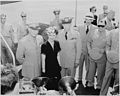 Photograph of General Dwight D. Eisenhower and Mrs. Eisenhower, with the General George C. Marshall and others, at... - NARA - 199107.jpg