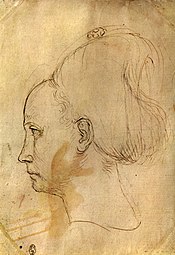 Studio della testa della principessa (Louvre n. 2342v)