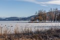 English: View of the waterline of the Wörther See and Maria Wörth Deutsch: Blick auf die Uferlinie des Wörther Sees und Maria Wörth