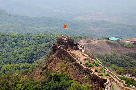Pratapgad fort, one of the earliest forts administered by Shivaji.