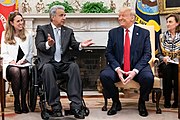 President Trump and Ecuadorian president Lenin Moreno President Trump Visits with the President of Ecuador (49530468397).jpg