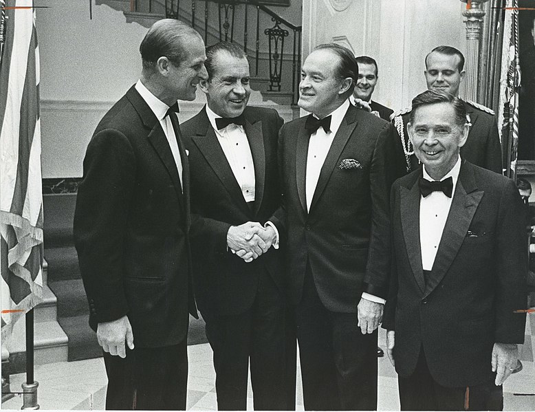 File:Prince Phillip of Great Britain, Richard Nixon, Bob Hope, and Carl Albert. November 24, 1969.jpg
