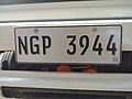 Private vehicle license plate produced in 2020 for National Capital Region.