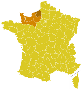 Karte der Kirchenprovinz Rouen