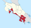 Lage der Provinz Puntarenas in Costa Rica
