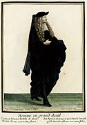Gentilhombre francés en traje de grand deuil. (s. XVII)