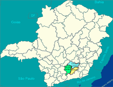 The Intermediate Geographic Region of Barbacena, in the state of Minas Gerais, Brazil. Regiao Geografica Intermediaria de Barbacena, Minas Gerais.png