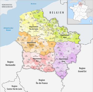 Kantone in der Region Hauts-de-France