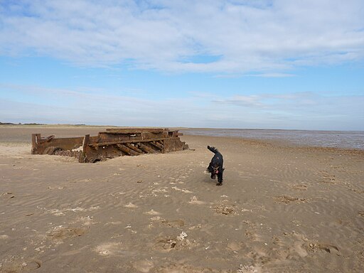 Remains of a tank sinking into the sand - geograph.org.uk - 2319899