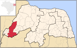 Ligging van de Braziliaanse microregio Pau dos Ferros in Rio Grande do Norte