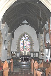 Late 12th-century chancel of SS Leonard & James', restored and altered in 1867-68 Rousham SSLeonard&James Chancel.JPG