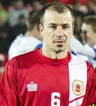 Roy Chipolina is Gibraltar's all time top scorer (with Liam Walker) with 5 goals. Roy Chipolina vs. Estonia.jpg