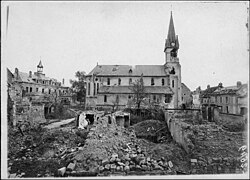 Vue de l'église en 1916.