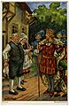 Alte Postkarte: Der Müller gibt vor dem König an