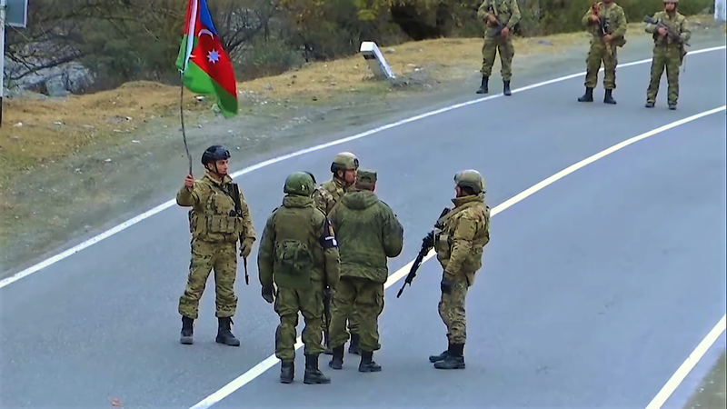 File:Russian peacekeepers and Azerbaijani military personnel near Vank village.png