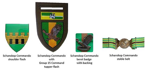 Знаки отличия Schanskop Commando эпохи САДФ