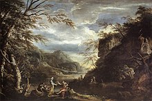 Τοπίο ποταμού με τον Απόλλωνα και τη Σίβυλλα, (1665), Λονδίνο, Συλλογή Ουάλλας