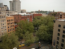 English: Pioneer Square Park, seen from above