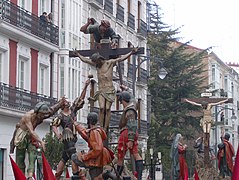 Pasos procesionales de la Cofradía de las Siete Palabras de la Semana Santa de Valladolid.