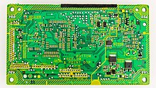 A PCB with green solder mask and yellow silkscreen Sharp LC-20SD4E - board 3-2886.jpg