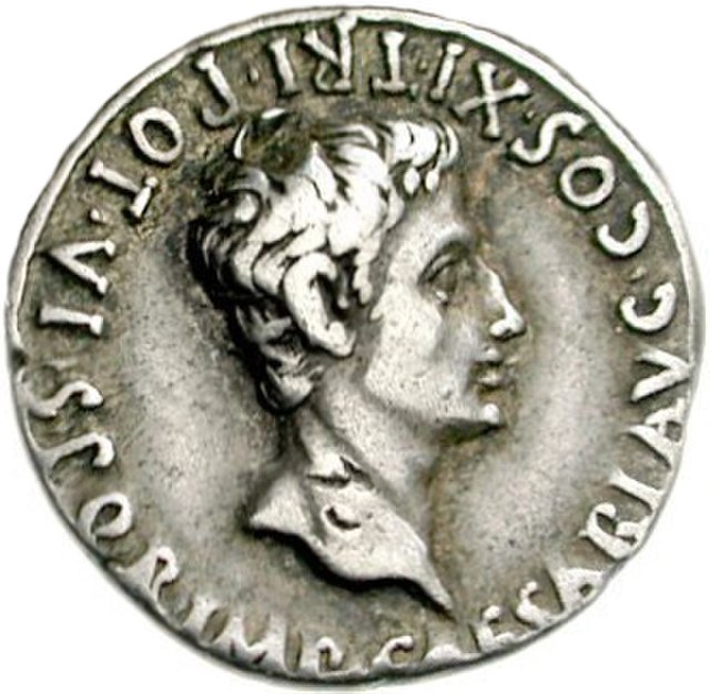 Denarius of Augustus (18 BC).
