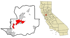 Solano County California Incorporated and Unincorporated areas Fairfield Highlighted.svg