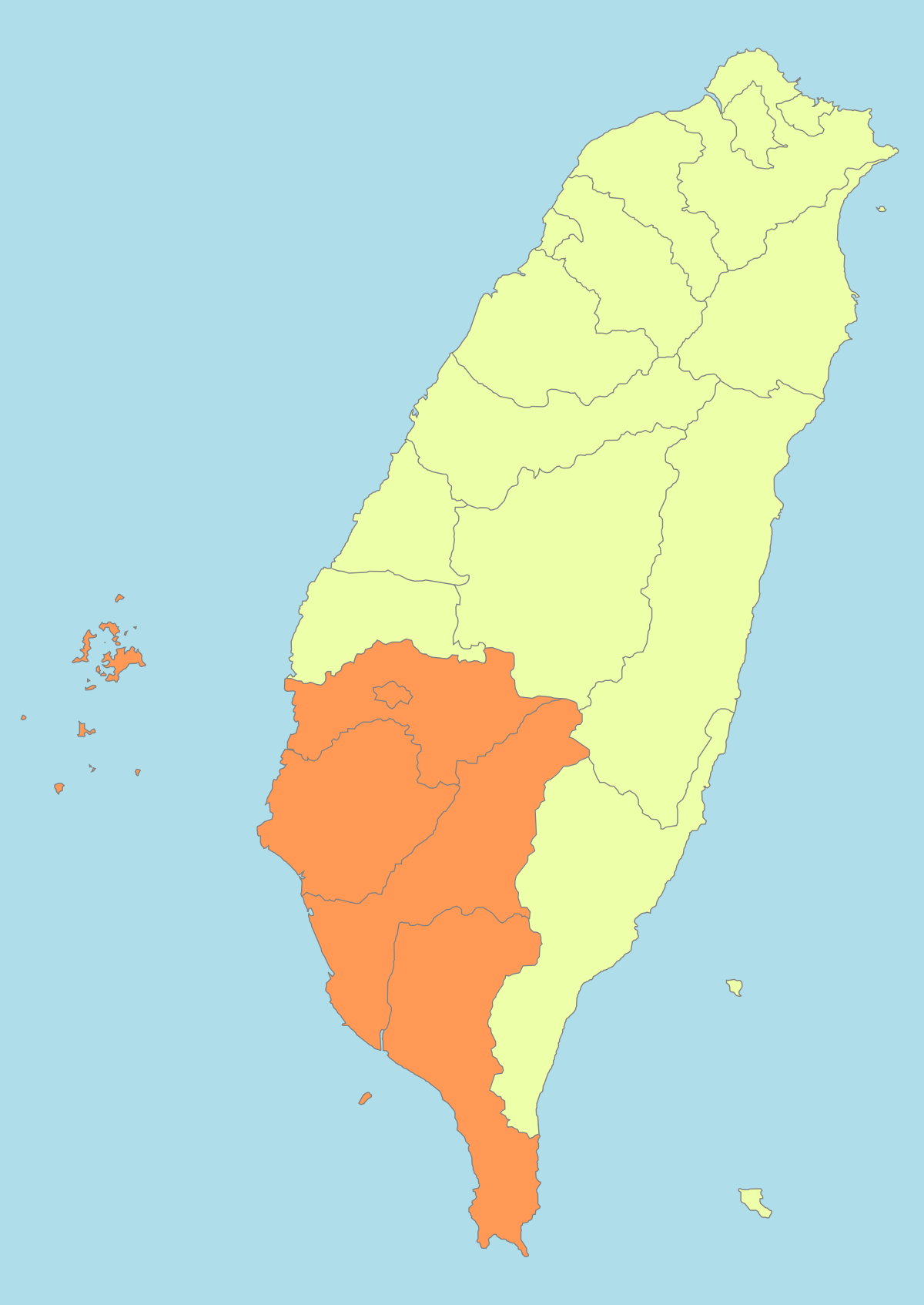 臺灣南部地圖