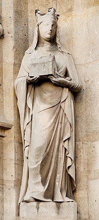 Statue de Sainte Jeanne de Valois en l'église Saint-Germain-l'Auxerrois à Paris Ier