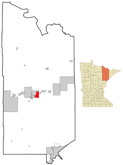 St. Louis County Minnesota Incorporated and Unincorporated areas Gilbert Highlighted.svg