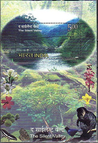 A 2009 souvenir sheet marking the 25th anniversary of Silent Valley National Park Stamp of India - 2009 - Colnect 293981 - The Silent Valley.jpeg
