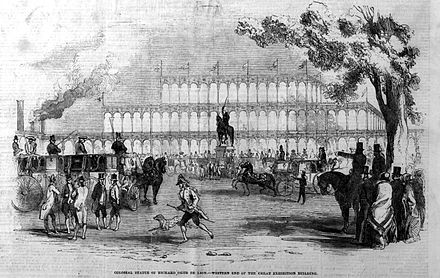 The original clay statue on display in Hyde Park during The Great Exhibition (1851)