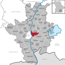 Läget för Stephanskirchen i Landkreis Rosenheim