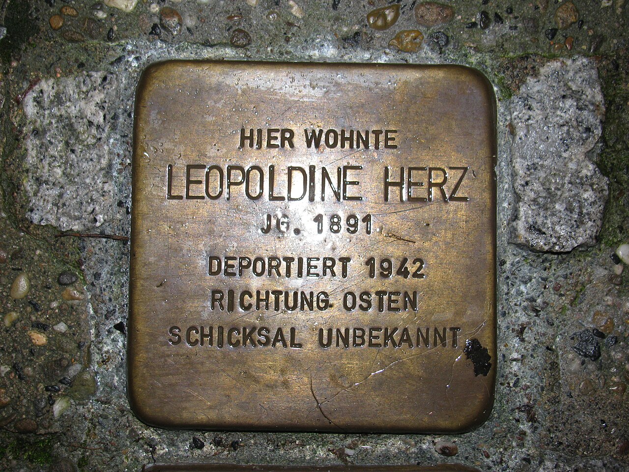 Stolperstein Leopoldine Herz, 1, Steinheimer Vorstadt 9, Steinheim, Hanau, Main-Kinzig-Kreis.jpg