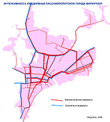 Daily passenger traffic intensity in Mariupol