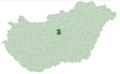 English: Location of subregion Monor, Hungary