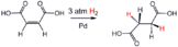 Hydrogenation of maleic acid to succinic acid.[16]