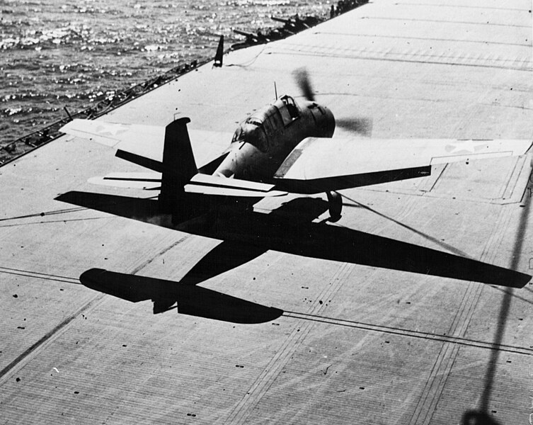 File:TBF VT-8 landing on USS Saratoga (CV-8) off Solomons 1942.jpeg