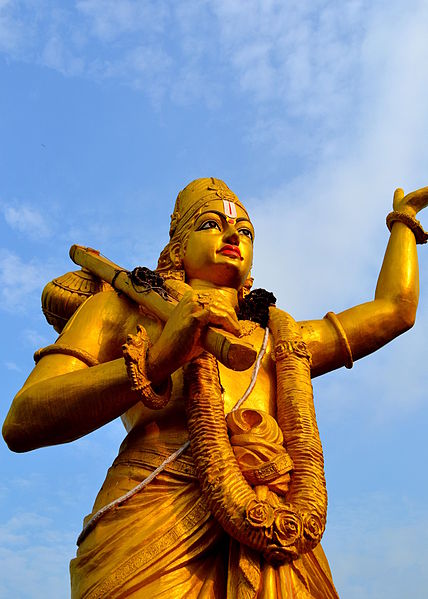 A statue of Tallapaka Annamacharya situated at the Sarada River Park in Anakapalle, Andhra Pradesh.