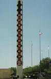 The tallest thermometer in the world, located in Baker.