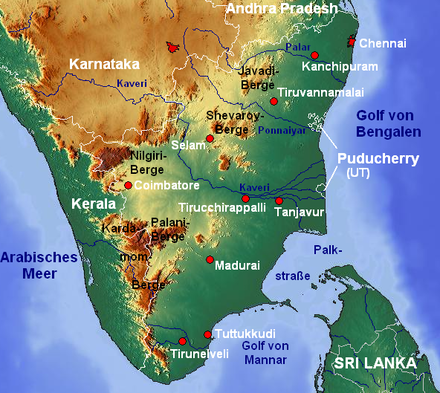 Topography: Western Ghats (southern part)
