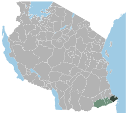 Location of the Mtwara district in Tanzania