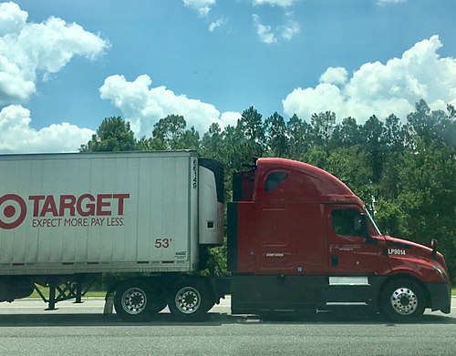 Truck arriving at a Target distribution center