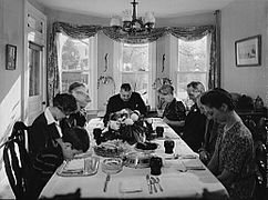 Dîner de Thanksgiving aux États-Unis, photographie de Marjory Collins, 1942